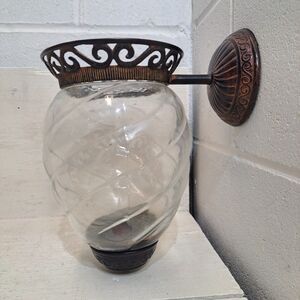 Antigue Glass Wall Sconce/Lantern 9.5"H 6"W‎ Perfect for Candles, Lighting
